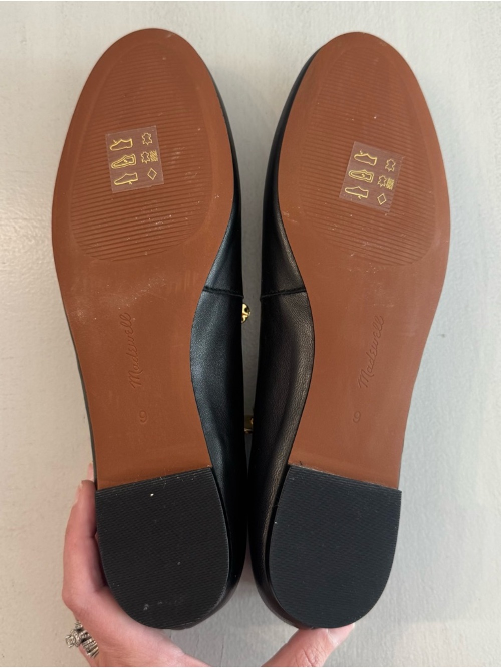 Madewell Womens Black Remy Mary Jane Leather Chain-Accent Ballet Flats Sz 9 NWOT - Picture 11 of 12